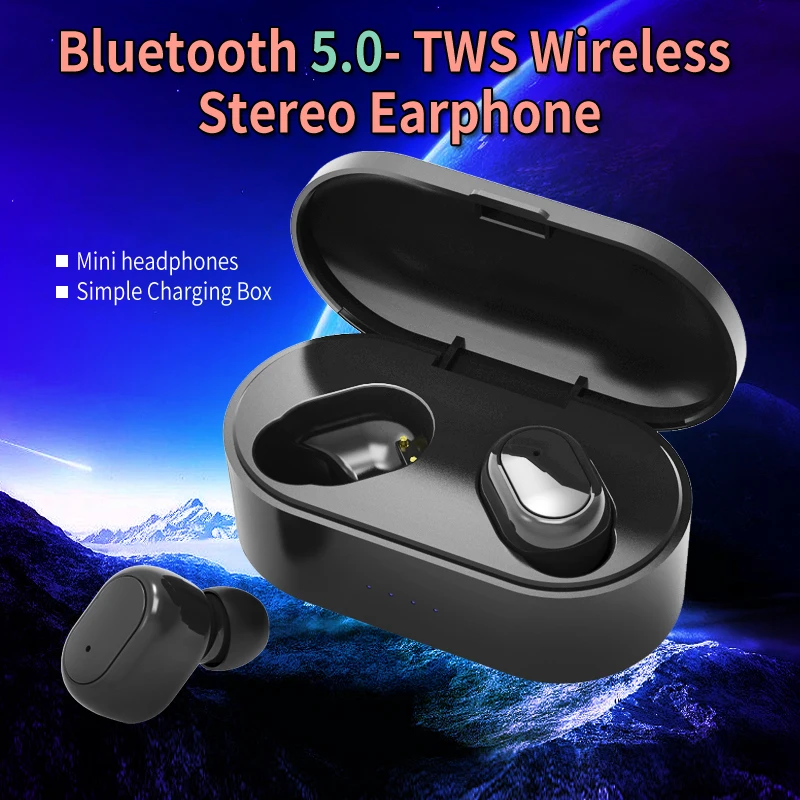 HE 1 TWS Wireless Bluetooth Headset 5 0 HD Stereo Sports Waterproof sweatproof Bluetooth Earbuds with Digital Display