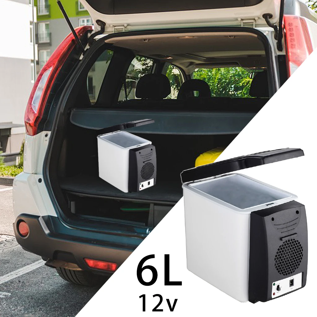 6l Mini Car Fridge Cooler Warmer12v Travel Refrigerator Portable