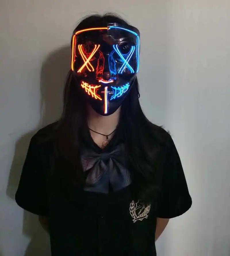 

Halloween Light Up Purge Mask Stitched LED Purge Festival EDM Cosplay Costume Purge Mask