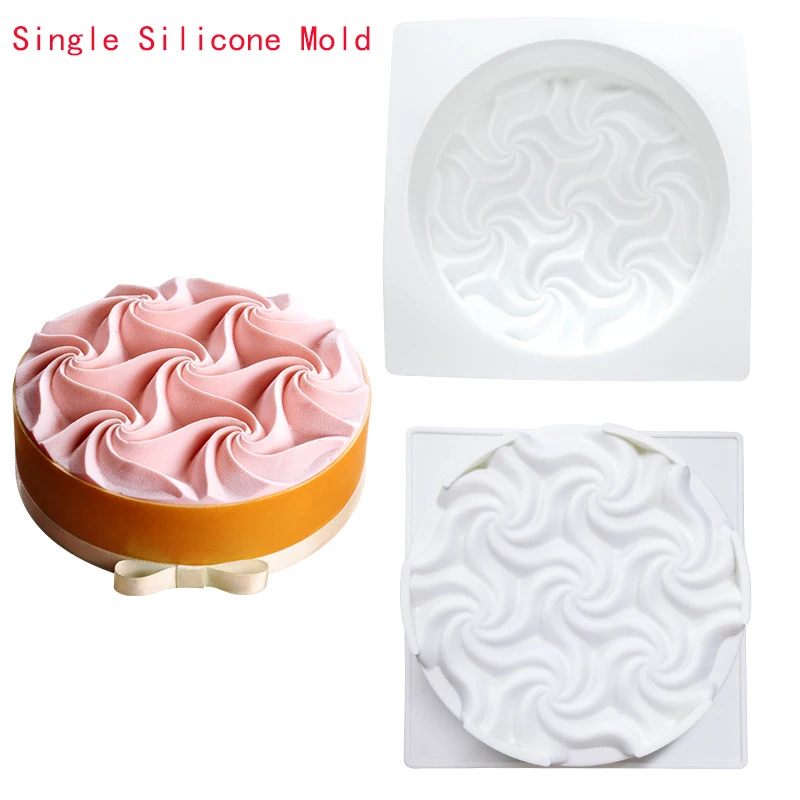 Single Spiral Flower Shape Cake Silicone Mold French Mousse Dessert Mould Bakeware Chocolate Tools Pastry Pan Cake Decorate Tool1