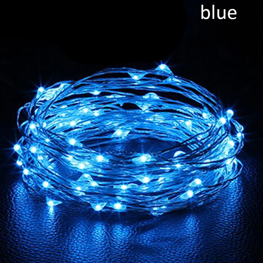8 цветов струнный светодиодный светильник s Свадебная вечеринка Декор домашний декоративный светильник светодиодный светильник на батарейках s садовая Рождественская елка 2-5 м 50 светодиодный s - Цвет: 10M Blue