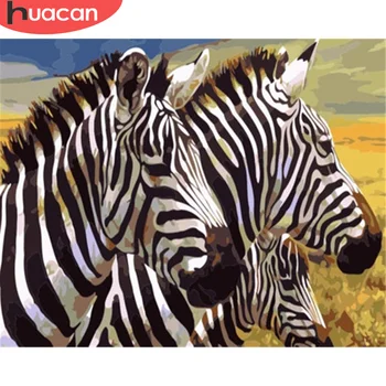 

HUACAN Painting By Number Zebra Drawing On Canvas HandPainted Painting Art Gift DIY Pictures By Number Animal Kits Home Decor