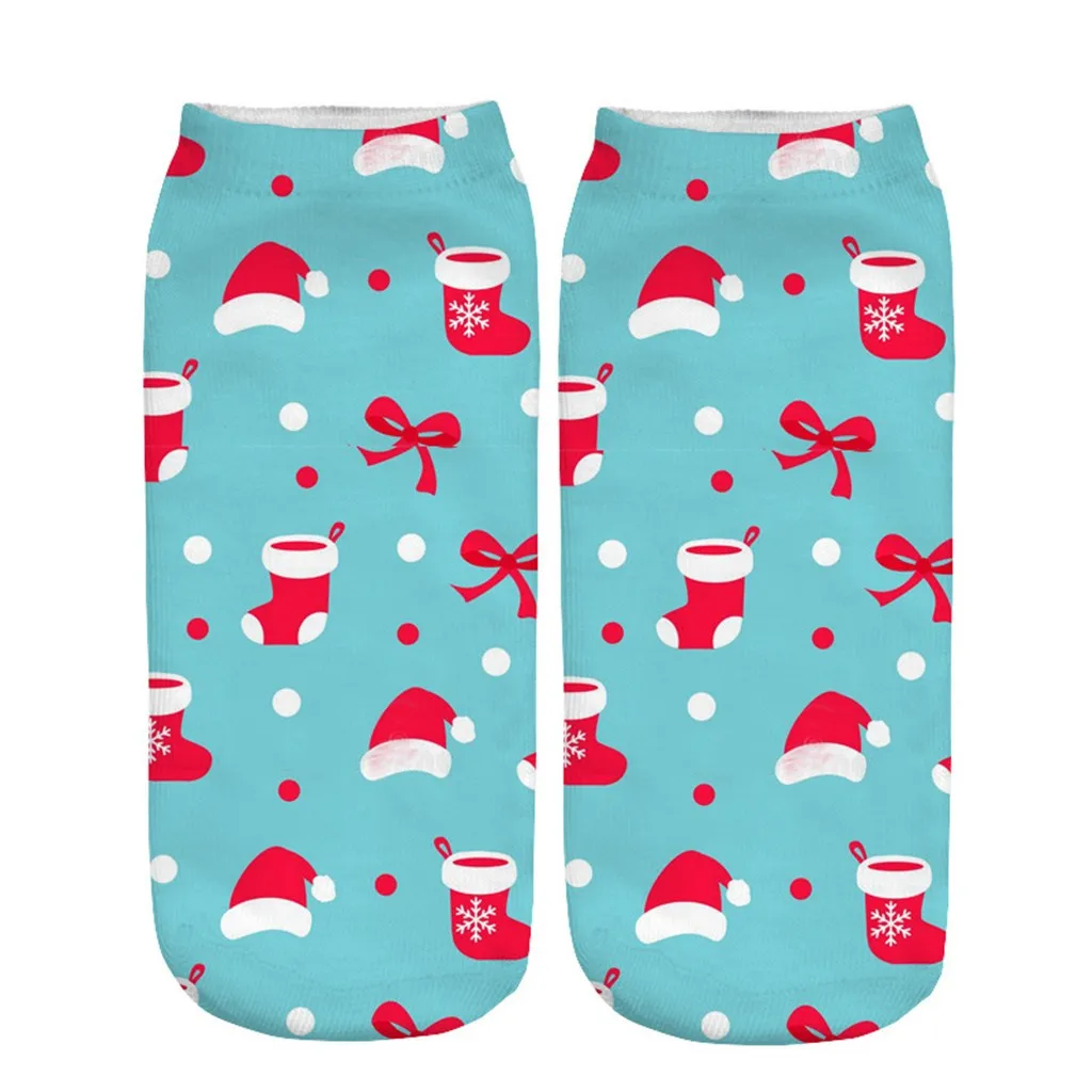 Casual christmas socks Work Business Socks 3D Christmas Santa Elk Printing Medium Sports Socks chaussette femme hiver#CN20