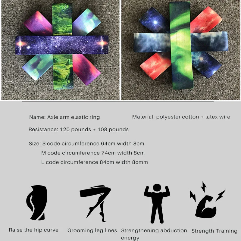 Star Sky Pattern Resistance Bands Fitness Rubber Sport Gum loops Yoga Gym Pull Rope Exercises Elastic Bands Workout Equipment