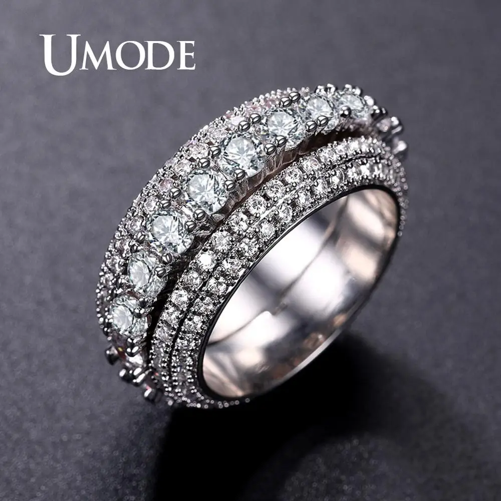 UMODE, вращающиеся кольца для женщин, трендовые циркониевые кольца на палец, свадебные кольца для женщин, роскошные ювелирные изделия для помолвки, дропшиппинг UR0573