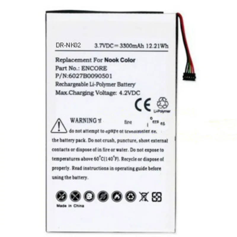 White FGHGH 1530mAh аккумулятор для Nook Simple Touch, BNRV300 Tablet PC, MLP305787 - Цвет: White