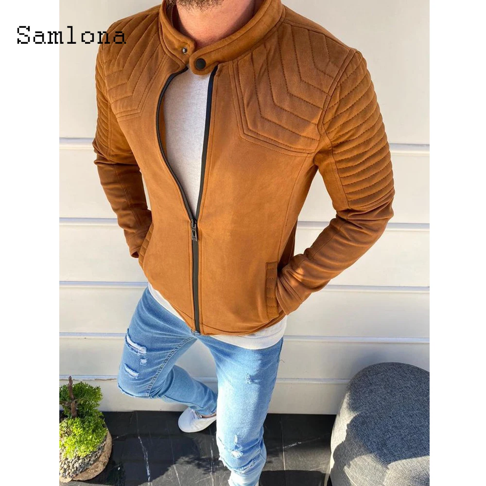 

Solid Color Fashion Jackets Youth Men Winter Warm Coats Slim Fitted Pleated Zipper Autumn Long sleeve Tunic Mens Clothing 2020