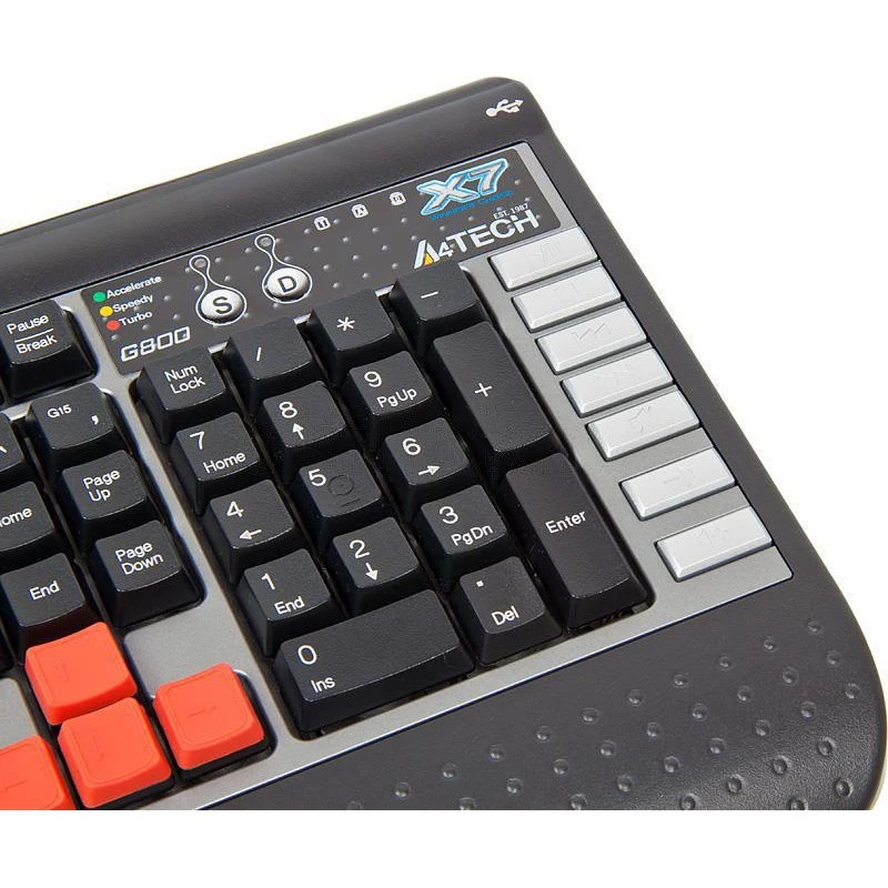 Клавиатура A4 X7-G800MU черный/серый PS/2 Multimedia for gamer