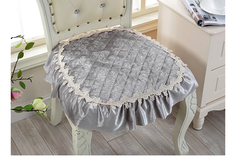 Elegant Lace Decor 40*40cm Chair Cushion European Theme Anti-Slip Seat Cushion Home Decor Dining Coussin Office Mat 24 Colors green cushions