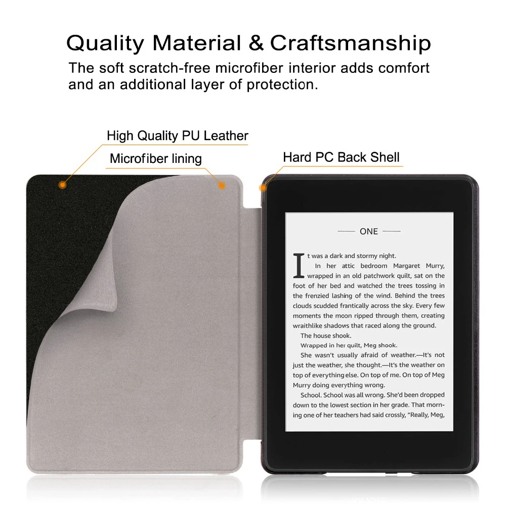 PU Leather Folio Cover Magnetic Smart Case Protective Shell For Amazon Kindle Paperwhite 1/2/3 2012 2013 2015
