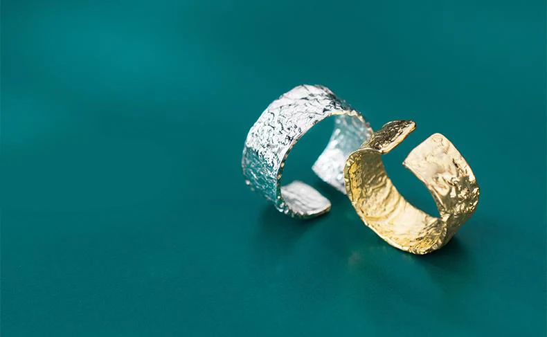Богемные трендовые 925 пробы серебряные геометрические кольца оригинальной формы для женщин Подарки для девушек открытые Ретро античные кольца Свадебные ювелирные изделия