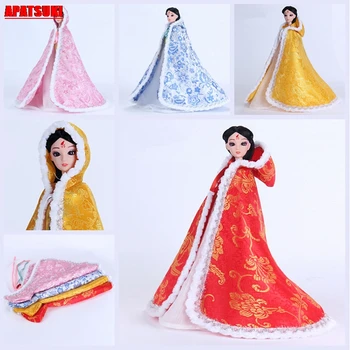 

Chinese Ancient Costume Cloak For Barbie Doll Clothes Overcoat Mantle Big Hide Cover Clothing Outfits For 1/6 BJD Doll House Toy