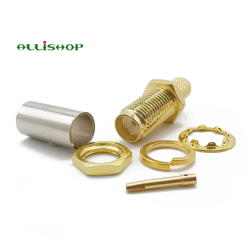 Кабель allishop SMA Female Jack Nut RF Coax коннектор обжимной для RG58 RG142 LMR195 кабель прямой