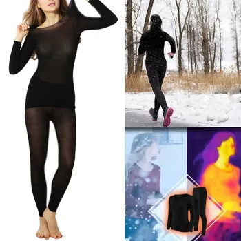 

Thermal Underwear Seamless Elastic Thermal Inner Wear Ultra-thin Autumn Clothes Women Body Shaping 2019 Winter Underwear hh88