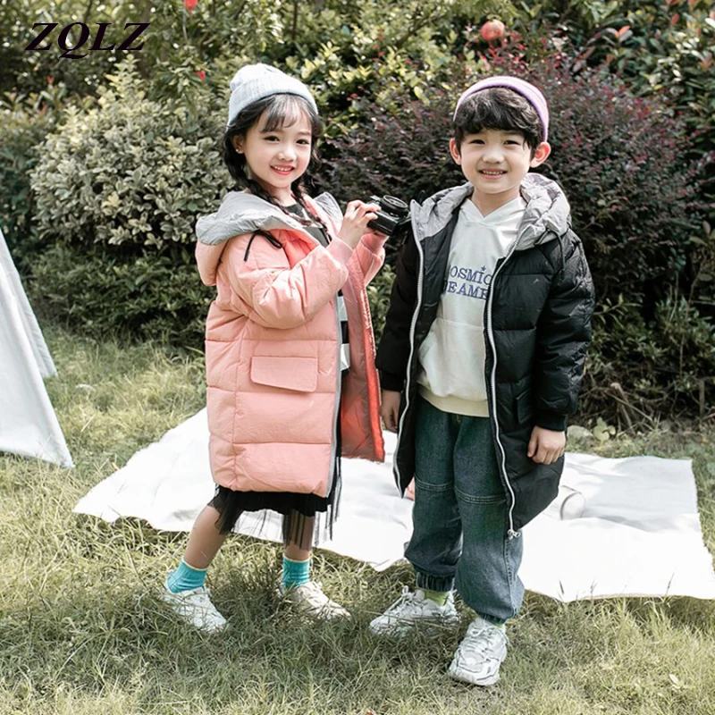 

Winter Coats Children Girls 2019 Fashion Hooded Jacket Boys Thick Warm Children Zipper Clothing Red Kids Winter Coat