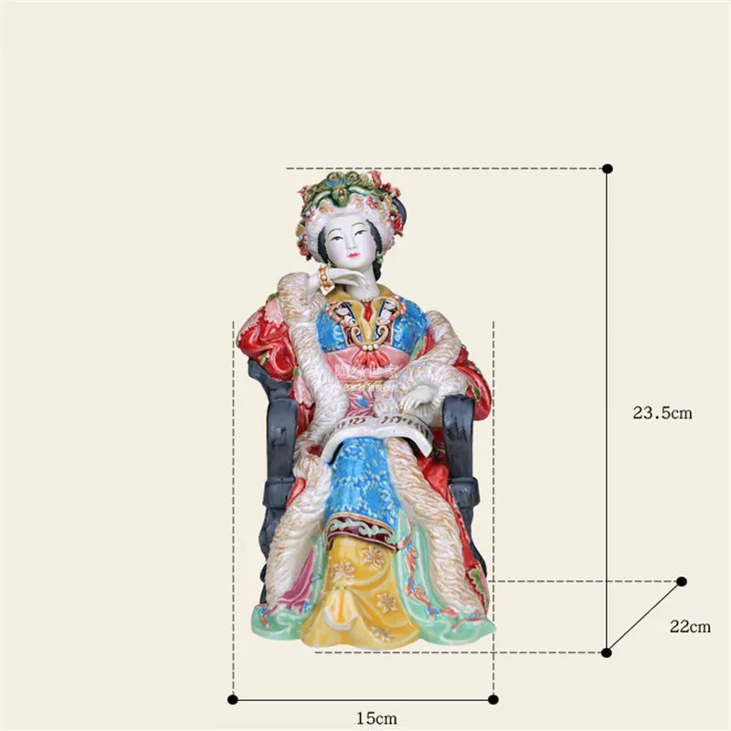 Многоцветный Классическая Статуэтка Jinling Twelve Wang Xifeng, китайская женская керамическая статуэтка, домашний декор, R3268 - Цвет: Многоцветный