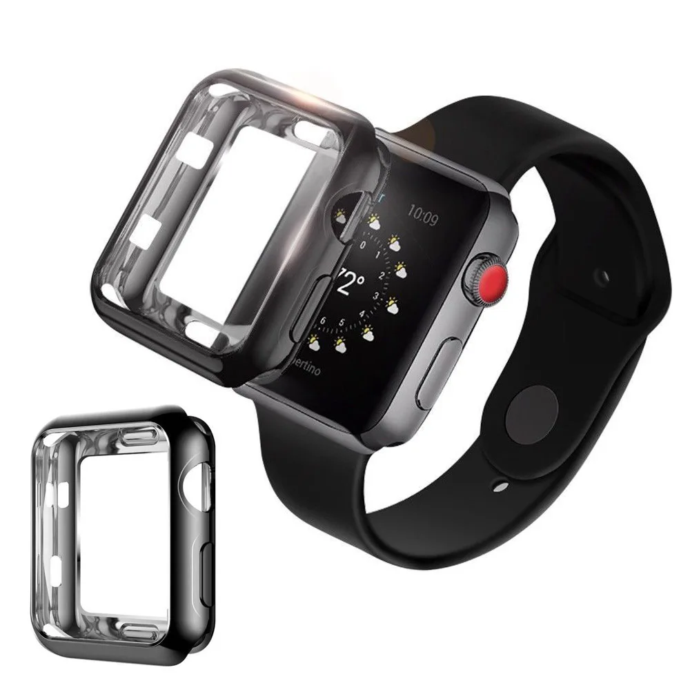 

TPU Frame Screen Protector Watch Case For Apple Watch Series 3 2 1 42mm Wristband Shell Protective Case For iWatch Case 3 38mm