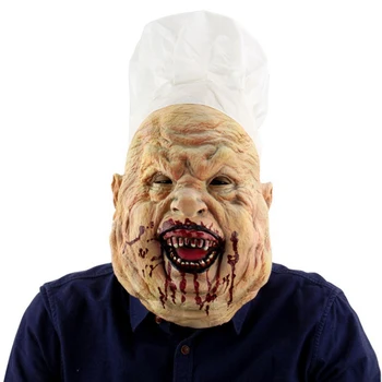 

Scary Funny Chef Halloween Ball Props Halloween Headgear Latex Mask