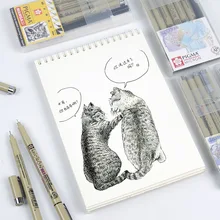 Фирменная черная игла для чернил, ручки, ручная роспись, дизайн комиксов, эскиз, игла для рисования, Pigma Micron Liner, крючок, линия, художественные маркеры