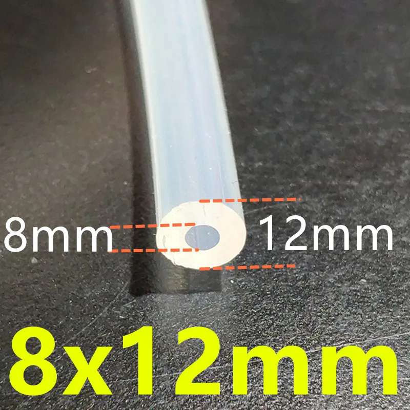 1 Meter Food Grade Transparent Silicone Tubing - 0.5mm to 12mm Diameter Range
