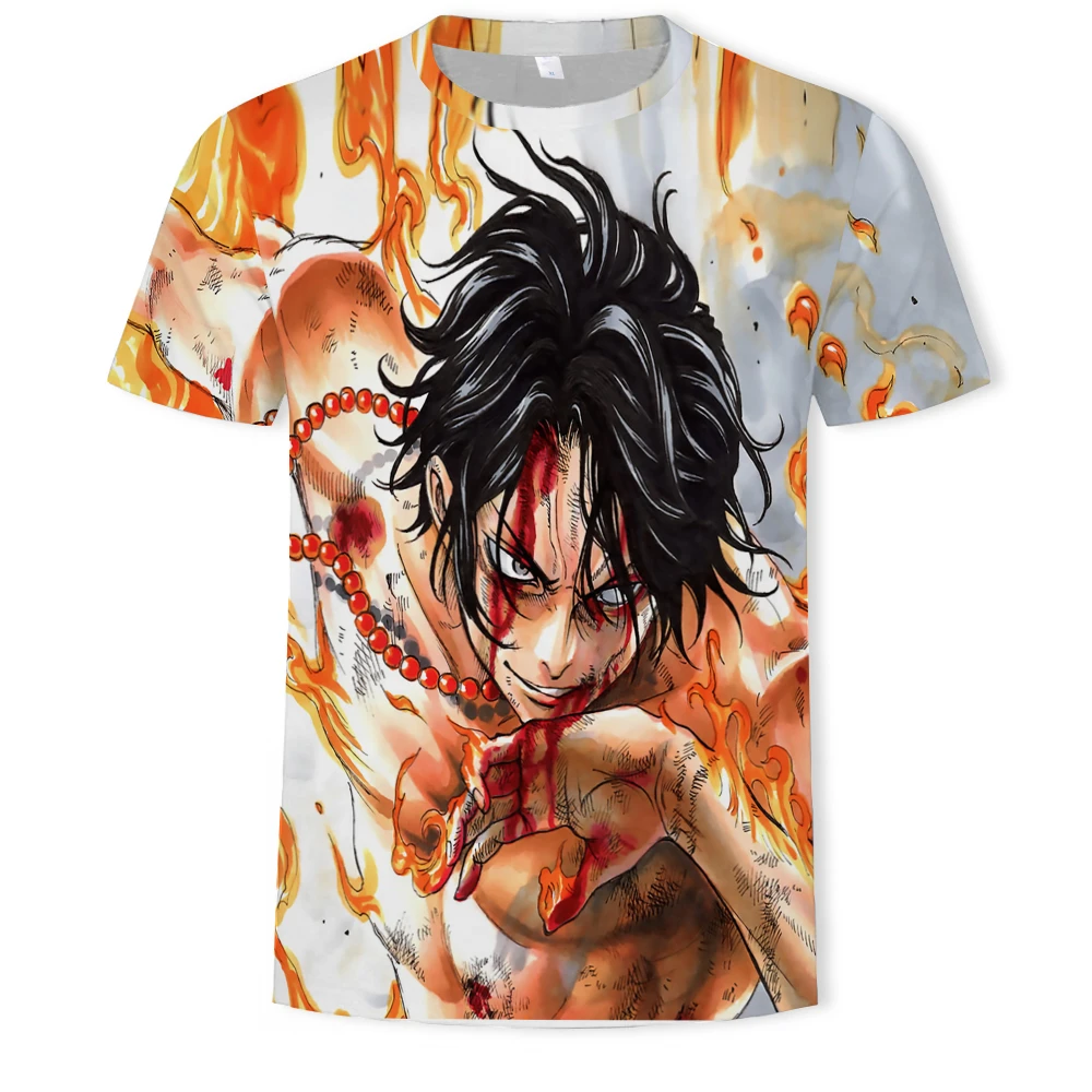 Новинка лета 2020 футболка с японским Аниме One Piece Ayes the fire fist мужские футболки