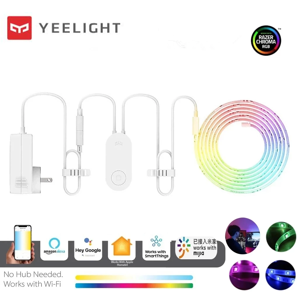 Yeelight Aurora Smart LightStrip 1S 2M to 10M LED RGB Colorful WiFi APP Remote Control Light Strip for Alexa Assistant Homekit