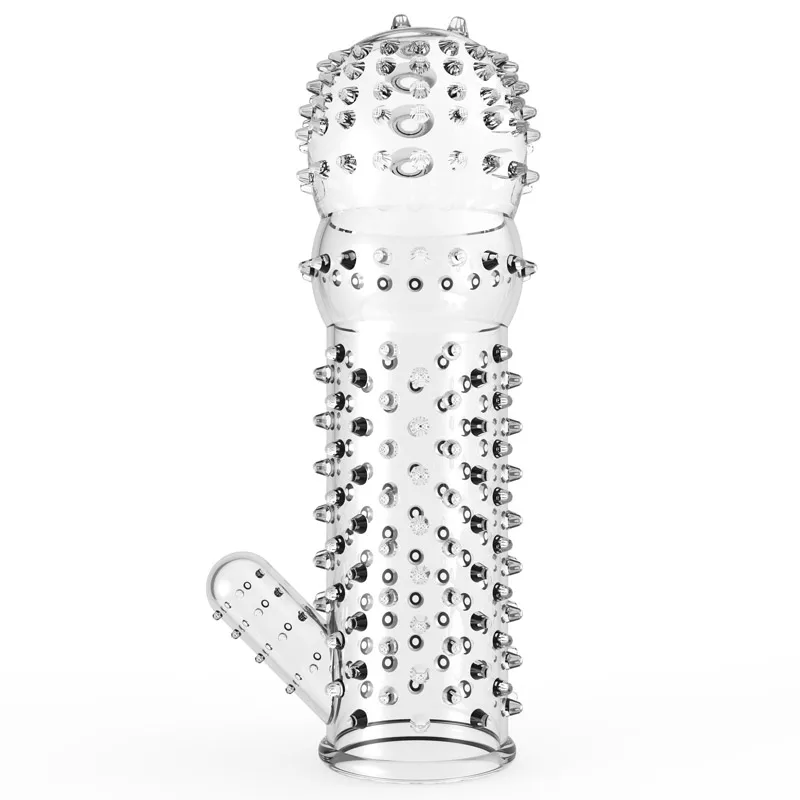 1pcs Reusable TPE Crystal Penis Sleeve Condom Penis Extendtion Time Delay Soft G Point Kondom Safer