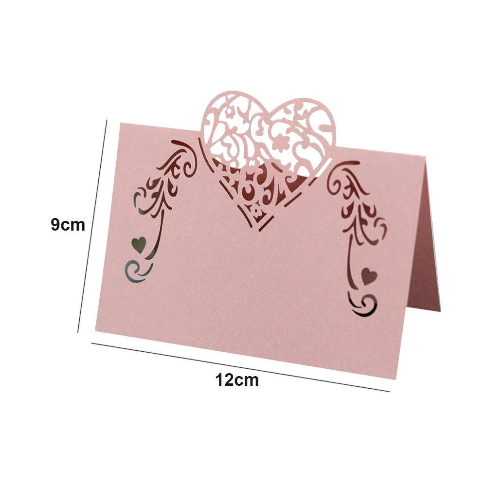 50PCS Christmas Celebration Heart Shape Party Name Check-in Decoration Decoupage Place Card DIY Wedding Table Solid Event Simple