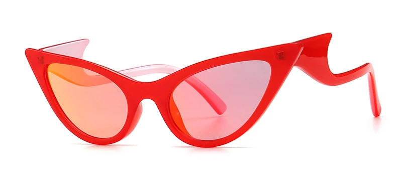 red frame Peekaboo, женские солнцезащитные очки "кошачий глаз", женские, Ретро стиль, вечерние, сексуальные, винтажные, солнцезащитные очки для женщин, карамельный цвет, подарочные товары, puprle green - Цвет линз: red frame