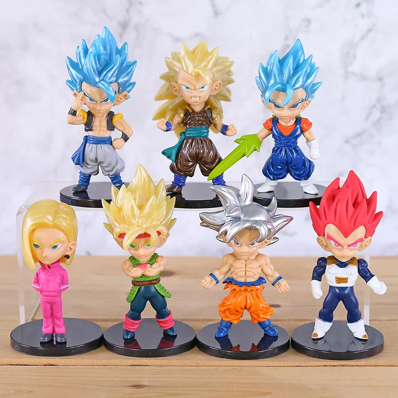 7 шт./лот Dragon Ball Z Супер воины Сон Гоку Гохан Вегета Android 18 лазурит ультра инстинкт фигурка модель игрушки подарок