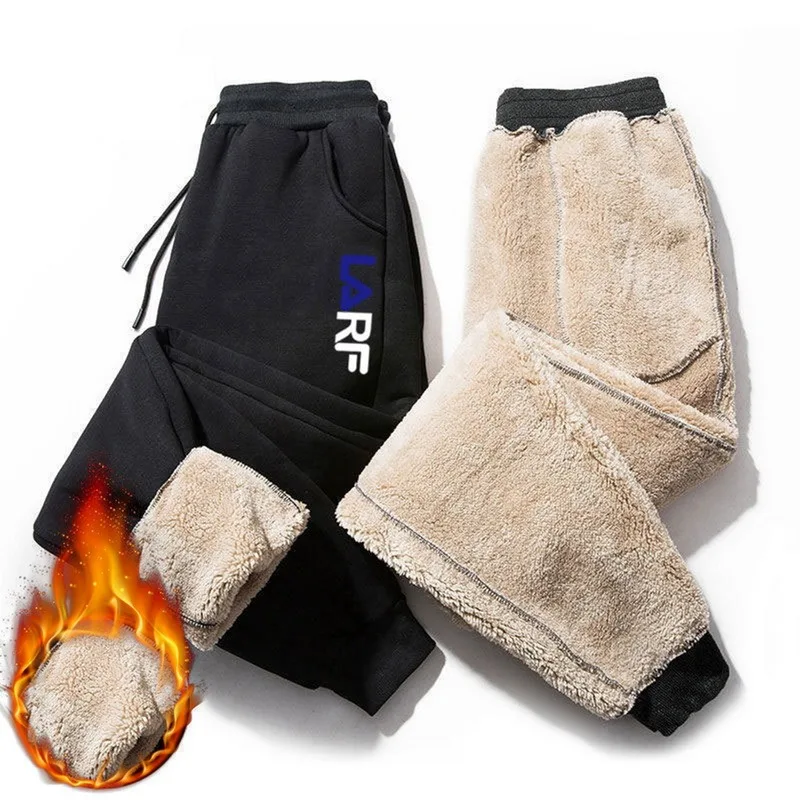 Men's Winter Pants Outside Warm Joggers Thicken Men Sweatpants Heavyweight Streetwear Fleece Trousers Men Pant elephant harem pants