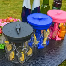 Upgraded 6 Shot Glass Dispenser Bottle Shots Whiskey Glasses Holder Dispenser With Turntable Home Bar Party Games drinking gam