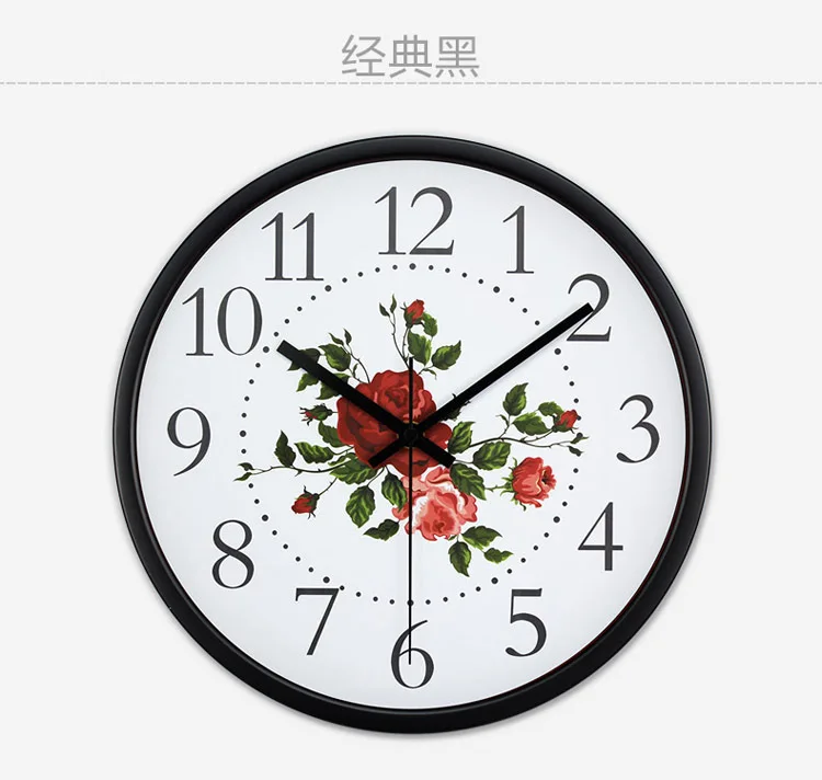 Sweep Suzuki Mute Hotel Electronic Clock-Style Pastoral Style Living Room Wall Clock Metal Candy-Colored Office Clock