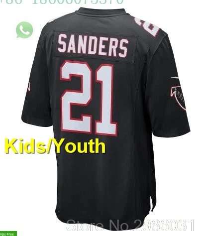А+++ качественные детские Молодежные Ridley 18 Keanu Neal 22 Deion Sanders 21 Vic besley 44 jersey Atlanta - Цвет: for kids youth