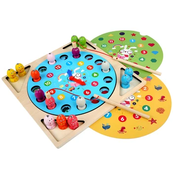 

Wood toys for children fishing game/memory game/clock dial Wooden educational toy Magnetic Puzzle Early Head Start Training baby