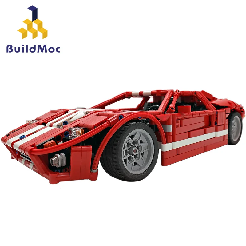

2005 MOC Non-RC-Ford-Mustang Hoonicorn 1:12 RTR V2 Building Block For Technic Racing City Car Bricks Toys for Children