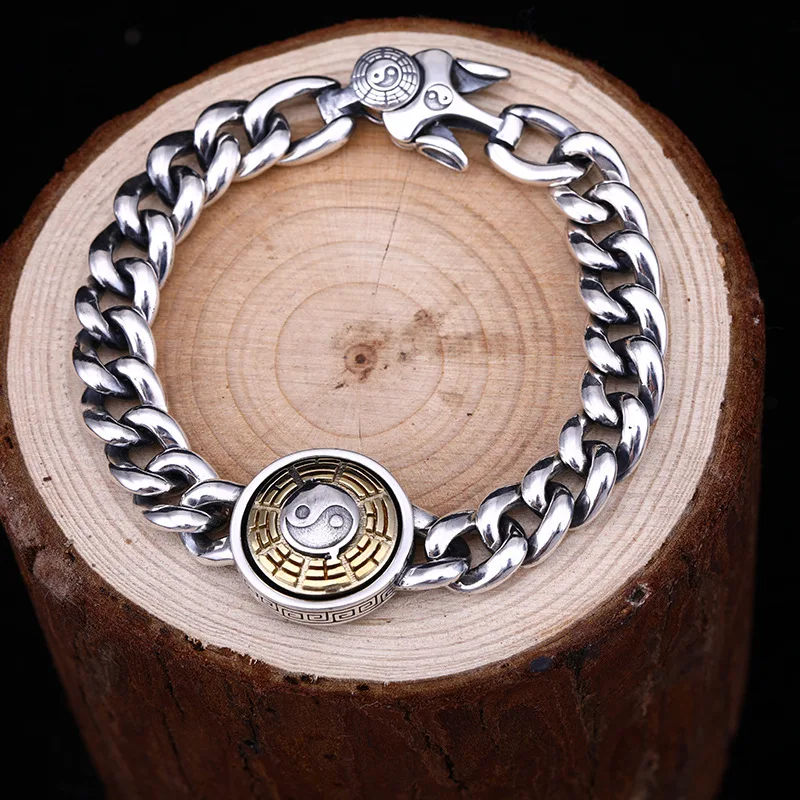 Настоящее серебро 925 пробы в этническом стиле буддийские с сутрой сердца браслет с буквами браслет Будды мужской женский браслет ювелирные изделия на подарок