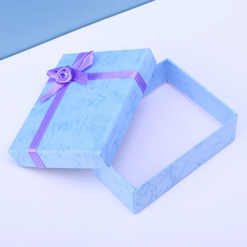 12pcs Paper Jewelry Box Cardboard Gift Boxes for Ring Necklace Earring Women Jewelry Packaging Display with White Sponge 7x9cm