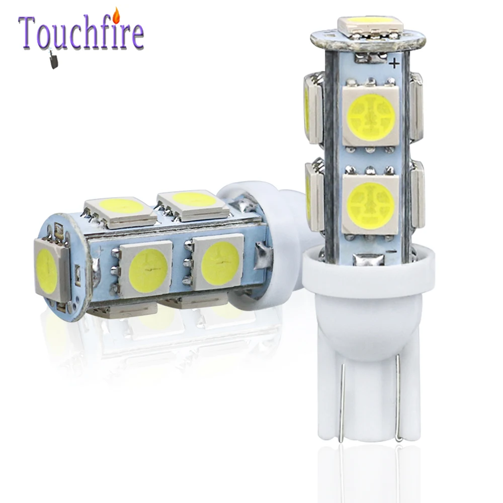 100 шт. 9LED T10 194 W5W 5050 автомобиля SMD led лампы Интерьер светильник автоматической парковки купол сигнала боковая лампа багажника белого и синего цвета желтый светильник 12V wh