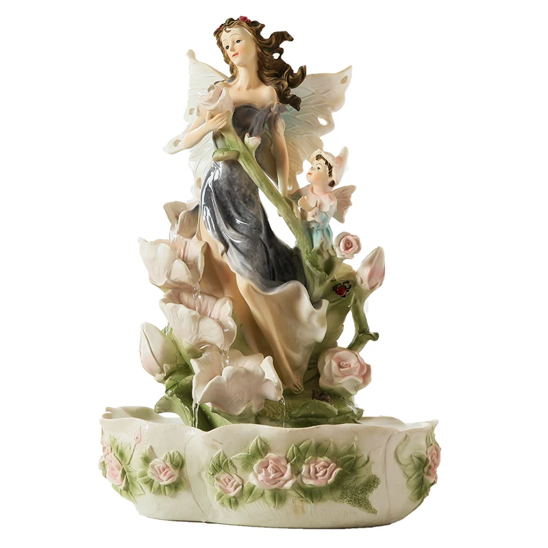 

European wedding gifts creative wedding TV cabinets, living room, running water, angel ornaments fairy garden fengshui