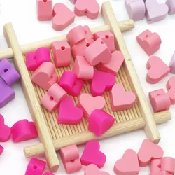 10PCs Heart Teether Pacifier Pendants Accessories Chain BPA Free Chewable Teething Soft Baby Product Food Grade