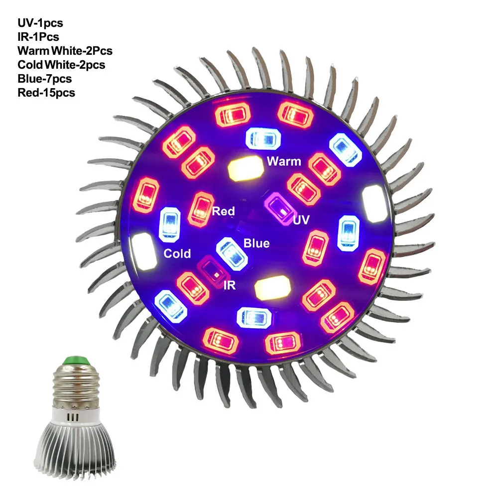  Full spectrum Grow light E27 LED growing plants Grow lamp lampara led cultivo led lamp for flower p - 32715314646