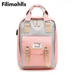 Новый женский рюкзак Водонепроницаемый Холщовый походный рюкзак для ноутбука женский подростковый рюкзак для девочек сумка на плечо