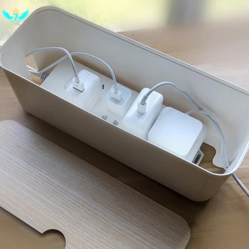 

1PC White Cable Storage Box Power Strip Wire Case Anti Dust Charger Socket Organizer Desktop Network Line Storage Bin HTML