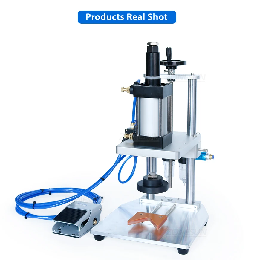 ZONESUN ZS-XG70ZC 70 mm Máquina de tampar semiautomática pneumática de mesa 