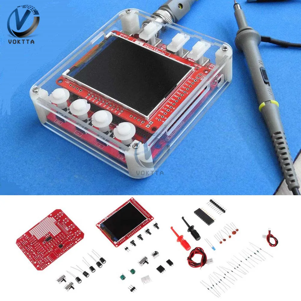 DSO138 цифровой осциллограф DIY Kit 13805K 200KHz DC 3,5 V-6 V 2," дюймовый ЖК-цифровой портативный осциллограф для электронного обучения