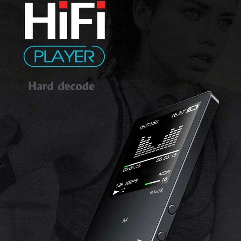 16 Гб беспроводной MP3-плеер HiFi бас музыкальный плеер APE FLAC fm-радио TF портативный MP3 музыкальный плеер Hi-Fi без потерь