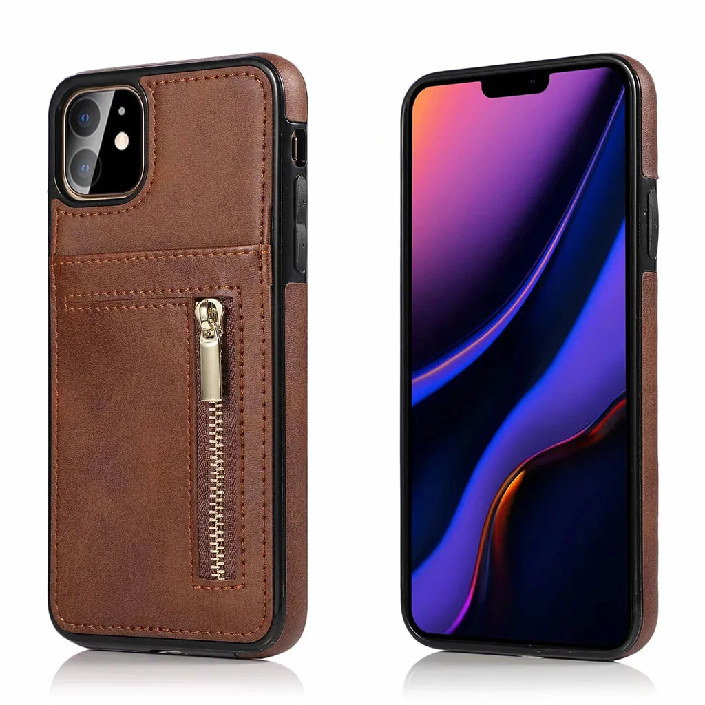 Защитный чехол с отделениями для кошелька кошелек на молнии iPhone 11 Pro 5 8 дюймов
