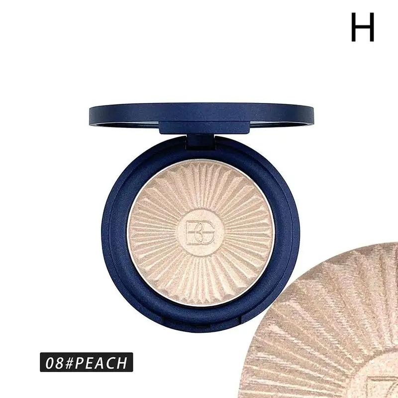 Beauty Glazed Monochrome Shimmer Highlighter Palette Face Contour Powder Base Highlight Cosmetic Long Lasting beauty makeup tool - Цвет: PEACH