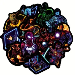 Autocollants de super héros Disney Marvel néon, 10/30/60 pièces, décalcomanies imperméables, pour ordinateur portable, Skateboard, bagages, voiture, jouet pour enfant 